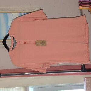 Men's Weatherproof Henley Tee in light coral NWT